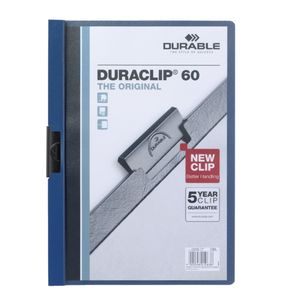 Klemmap Durable Duraclip A4 6mm 60 vellen donkerblauw