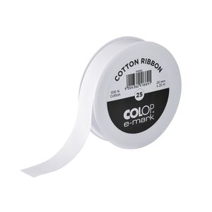 Lint Colop E-mark 25mmx25m wit