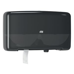 Toiletpapierdispenser Tork T2 Elevation jumbo klein duo zwart 555508