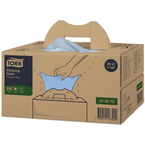 Reinigingsdoek Tork W7 Premium dispenserdoos 1-laags 210 vel blauw 510272