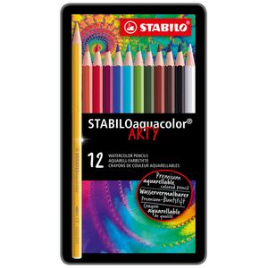 Kleurpotloden STABILO 1612 aquacolor assorti blik à 12 stuks