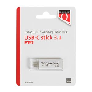 USB stick 3.1 Quantore USB-C 16GB zilver