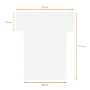 T-kaart Nobo nr 1.5 36mm wit 100 stuks