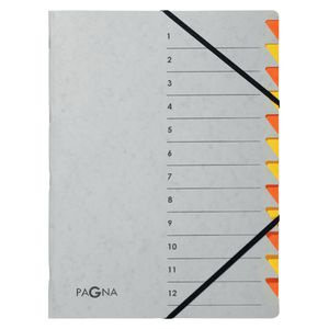 Sorteermap Pagna Easy A4 12 tabs oranje/geel