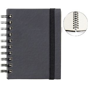 Notitieboek Quantore A6 spiraal lijn 192 pagina's 80gr zwart