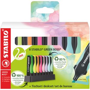 Markeerstift STABILO GREEN BOSS 6070/8 pastel assorti deskset à 8st