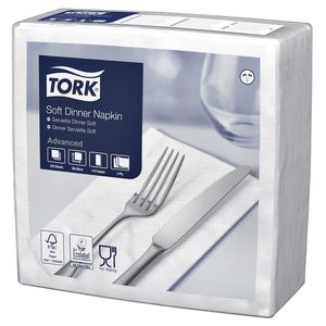 Dinerservet Tork Advanced 1/8 vouw 3-laags 395x390mm 100 vel wit 477579
