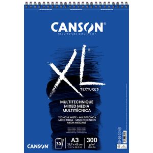 Mixed mediapapier Canson XL Textured Mixed Media 30vel 300gr A3 wit