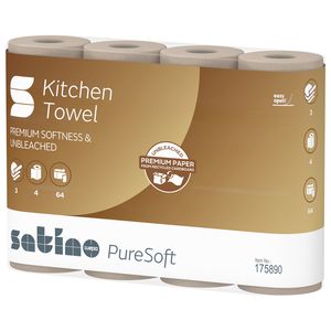 Keukenrol Satino PureSoft 3-laags 4x64 vel naturel 175890