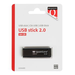 USB stick 2.0 Quantore USB-A 64GB zwart