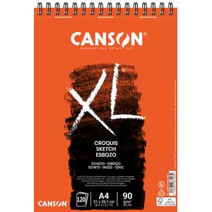 Schetspapier Canson XL Sketch 120vel 90gr A4 ivoorwit