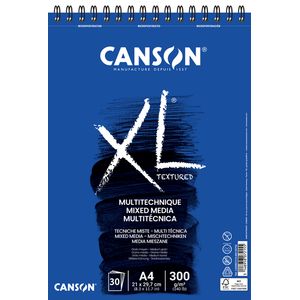 Mixed mediapapier Canson XL Textured Mixed Media 30vel 300gr A4 wit