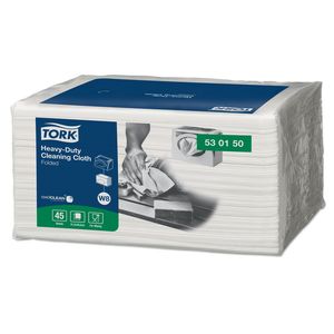 Reinigingsdoek Tork W8 Premium Heavy-Duty 1-laags 45 vel wit 530150