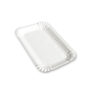 Rechthoekige schaal ersatz gevoerd 10cm x 16cm wit