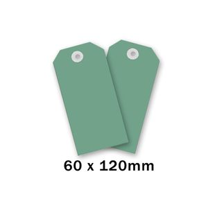 Label 120mm x 60mm groen onbedrukt karton 225gr.
