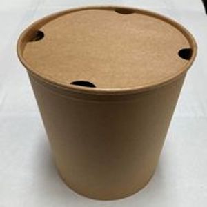 Karton kraft snackbak bucket met deksel bruin 130 oz