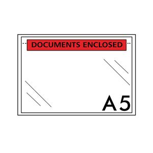 Paklijstenveloppen plastic 225mm x 165mm A5 documents enclosed