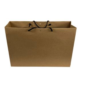 Papieren koordtas 30cm x 12cm x 25cm bruin kraft onbedrukt 180gr / m2