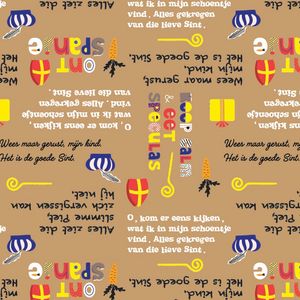 Cadeaupapier sinterklaas 50cm x 200m 043 bruin kraft 70gr / m2
