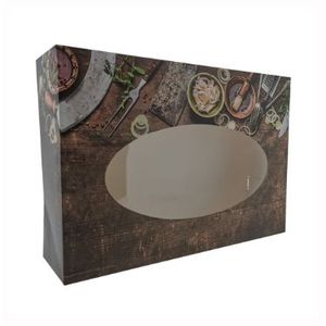 Cateringdoos met venster 46cm x 31cm x 8cm bruin culinair
