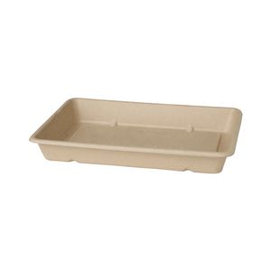 Menubak 23cm x 15.5cm x 3.6cm 1vaks bruin bagasse/suikerriet