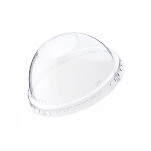 Deksel rond bol met gat 90mm pet transparant