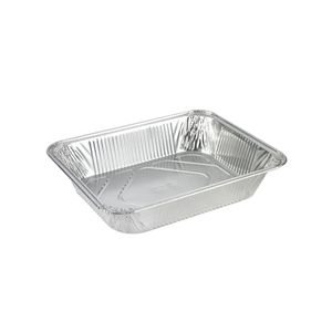 Aluminium bakjes rechthoekig 25.8cm x 26.3cm x 6cm 1vaks 3600ml zilver
