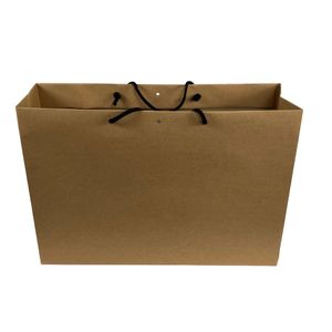 Papieren koordtas 57cm x 17cm x 40cm bruin kraft onbedrukt 230gr / m2