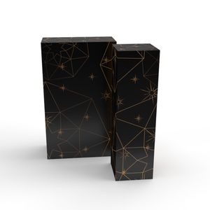 Geschenkdoos 2 fles zwart/goud shine