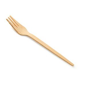 Snackvork met kartel bamboe 13.5cm bruin