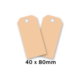 Label nr 2 80mm x 40mm chamois onbedrukt karton 225gr.