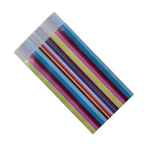 Cadeauzakjes gebleekt kraft 7cm x 13cm roze/blauw/geel streep 70gr / m2