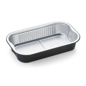 Aluminium bakjes rechthoekig 23.4cm x 13.8cm x 4.3cm 1vaks 964ml zilver/zwart