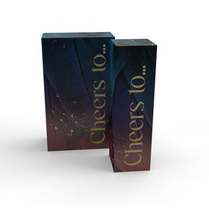 Geschenkdoos 2 fles blauw/paars/goud cheers to...