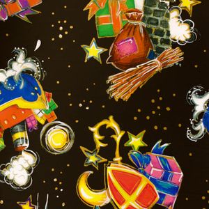 Cadeaupapier sinterklaas 50cm x 200m 692524 gecoat papier 80gr / m2