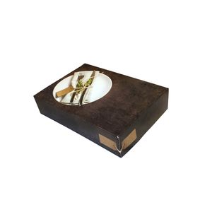 Cateringdoos zonder venster 27.5cm x 19.5cm x 6cm grijs/zwart greystone