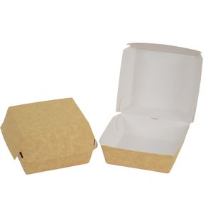 karton snackbak Hamburger bak bruin p2p 11.5x11.5x8 cm