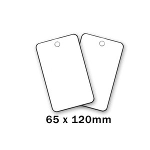 Label 120mm x 65mm wit onbedrukt plastic