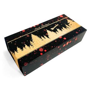 Stoldoos 34cm x 16cm x 8cm goud/zwart kerst december