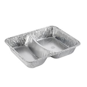 Aluminium bakjes rechthoekig 22.7cm x 17.8cm x 3.9cm 2vaks 1140ml zilver