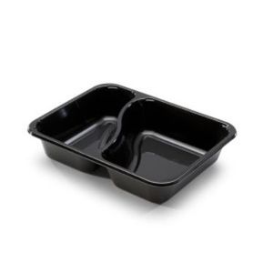 Menubak 22.6cm x 17.7cm x 4.6cm 1030ml 2vaks zwart c-pet