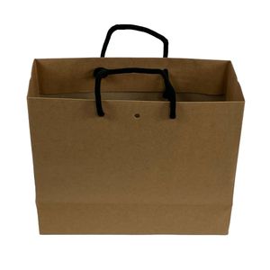 Papieren koordtas 42cm x 13cm x 31cm bruin kraft onbedrukt 180gr / m2