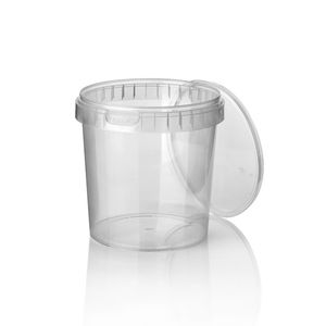 Cups met deksels rond 13.3cm x 12.5cm 1000ml pp transparant 