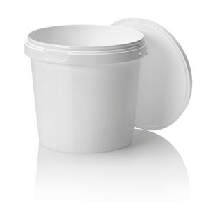 Cups met deksels rond 13.3cm x 12.5cm 1000ml pp wit