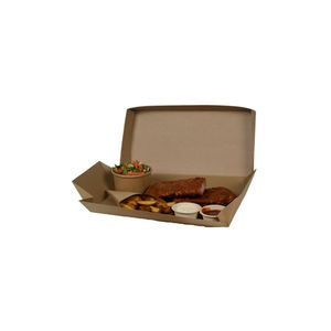 Menubox take away 30cm x 16cm x 8cm bruin Kraft