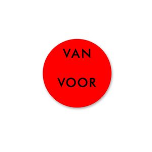 Etiket op rol 35mm zwart van/voor