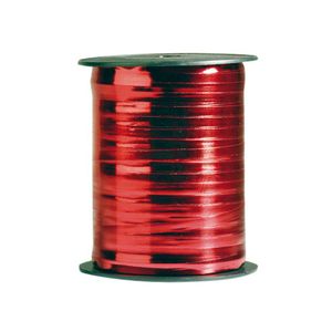 Krullint metallic 10mm x 250m rood onbedrukt