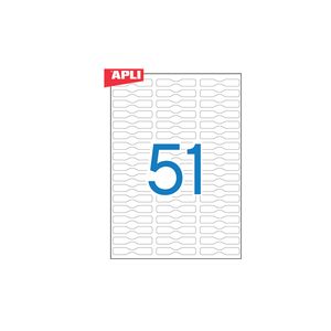 Apli etiket Ref. 10307 halter 45mm x8mm wit
