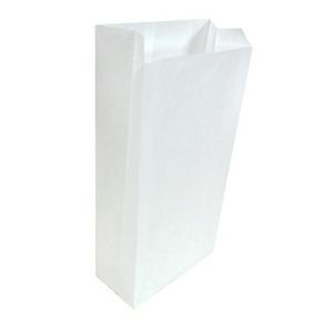 Gebleekt kraft zak wit 16cm x 10cm x 31.5cm 1000gr onbedrukt 50gr / m2