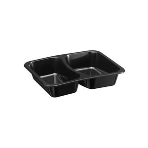 Menubak 22.7cm x 17.7cm x 4.5cm 1200ml 2vaks zwart pp